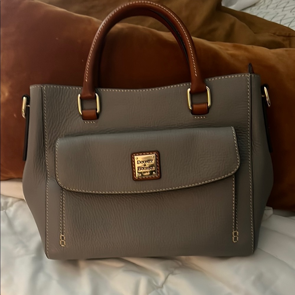 Dooney & Bourke Gray Brown Satchel Timeless Design